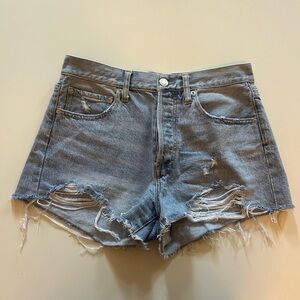 Z Supply Blue Distressed Jean Shorts
